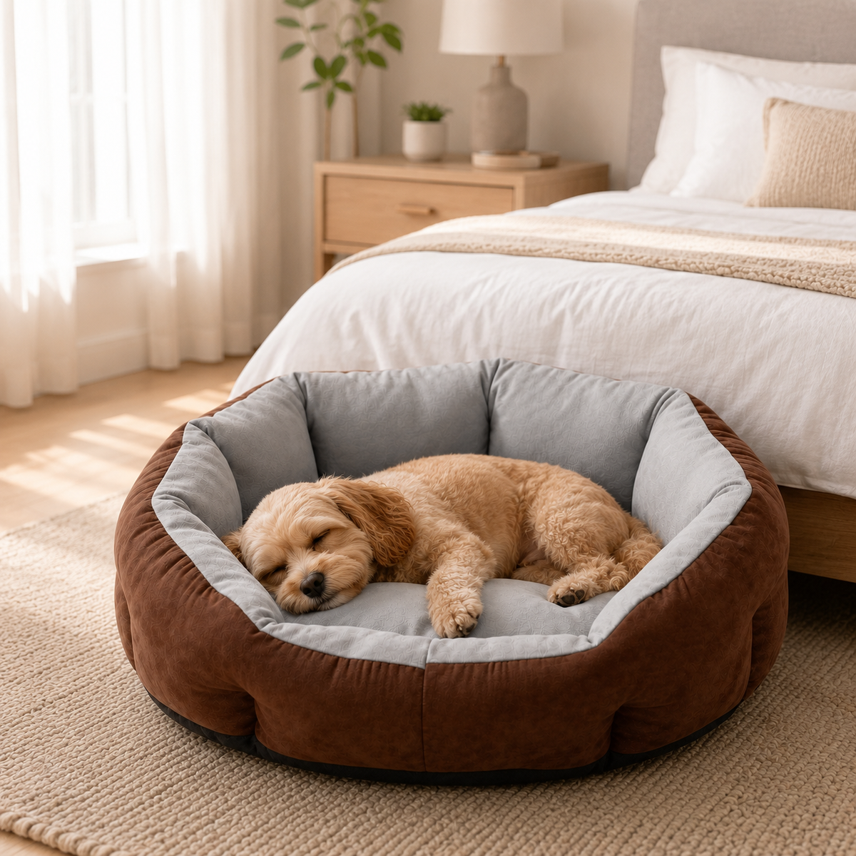 Brown&Gray Soft Pet Bed
