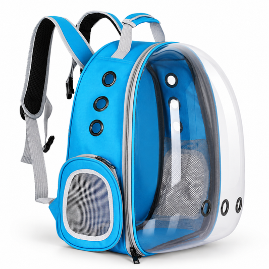 Blue Transparent Space Capsule Pet Backpack