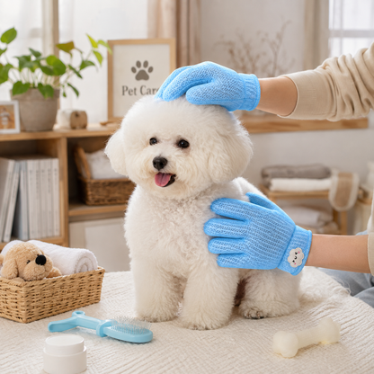 Blue Cloud Single-Sided Silicone Pet Grooming Glove