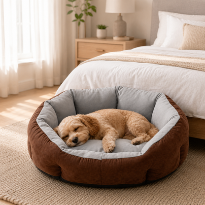 Brown&Gray Soft Pet Bed