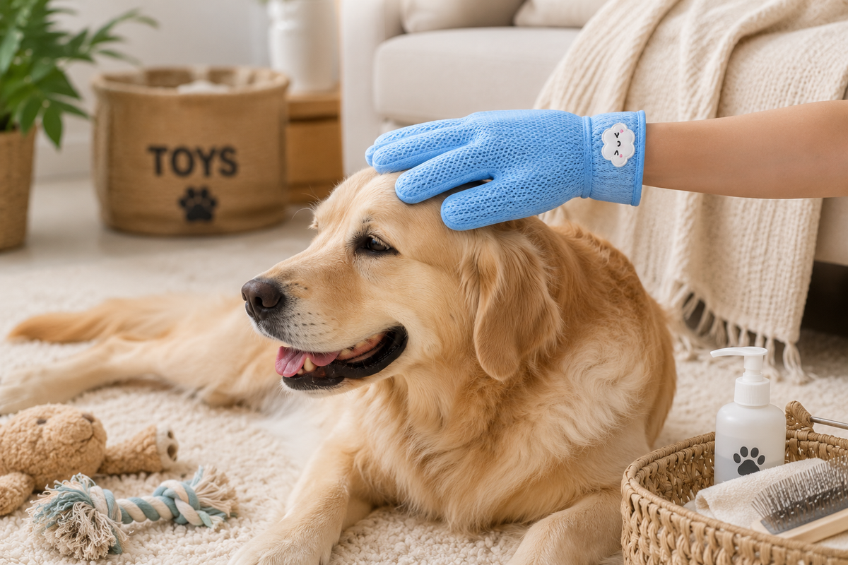 Blue Cloud Single-Sided Silicone Pet Grooming Glove