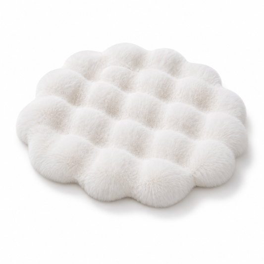 White Thickened Bubble Plush Pet Mat