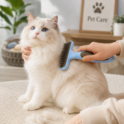 sloppup One-Button Pet Undercoat Shedding Rake Comb