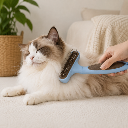 sloppup One-Button Pet Undercoat Shedding Rake Comb